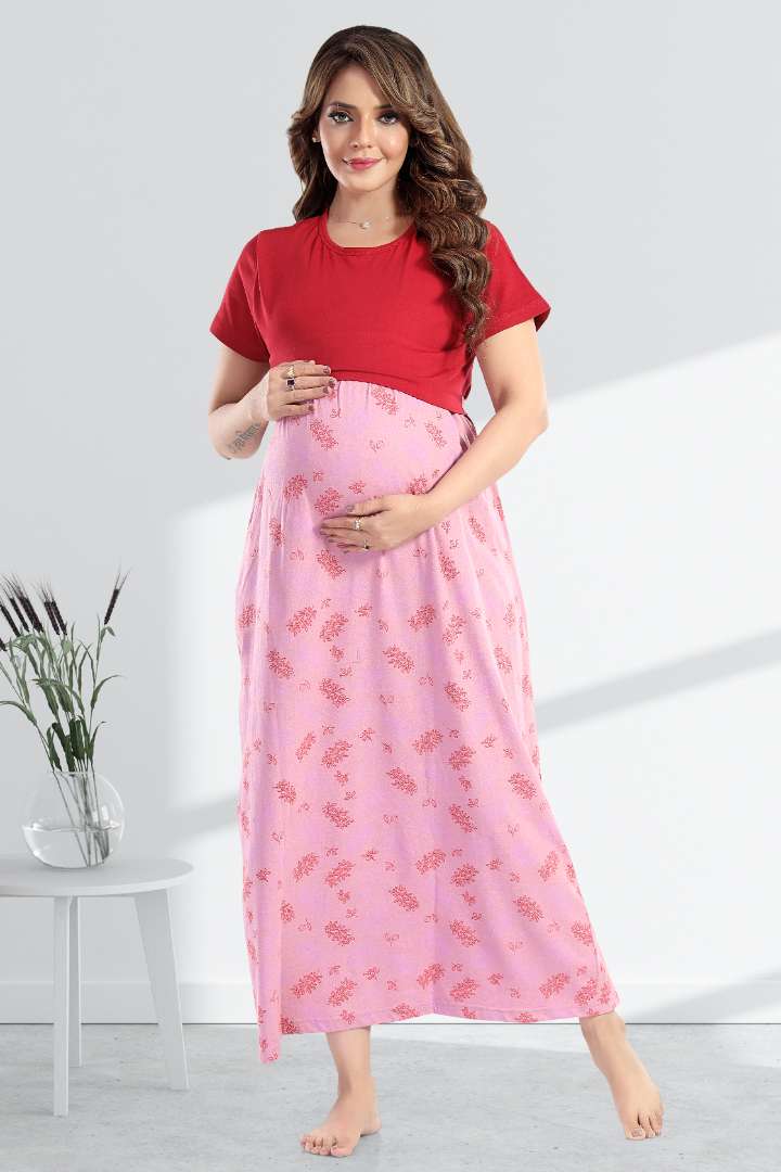 Maroon Dual Tone Feeding Nightie
