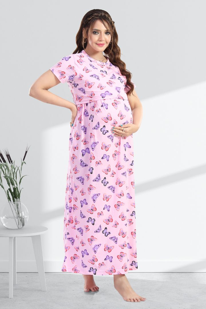 Baby Pink Butterfly Feeding Nightie