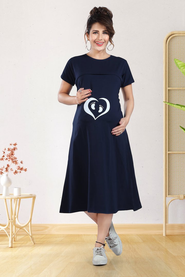 Navy Graphic Feeding Nightie