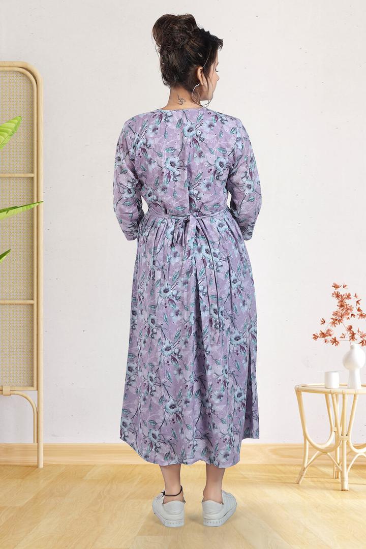 Long Schiffli Maternity Dress