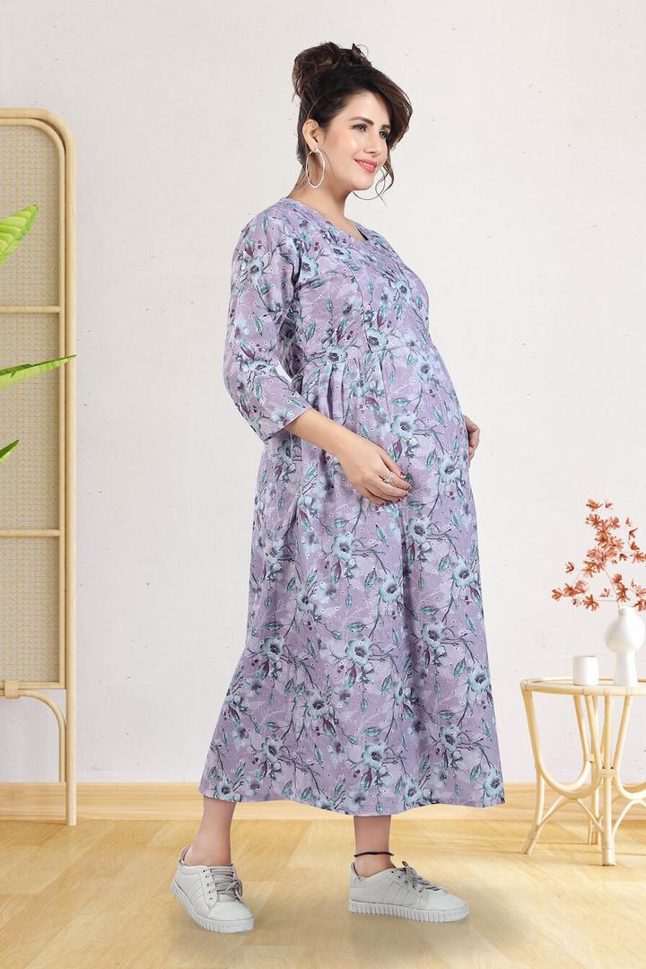 Long Schiffli Maternity Dress