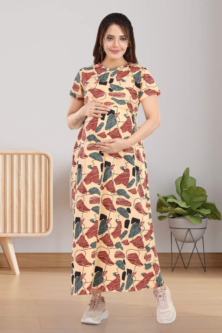 Mosaic Printed Zipless Feeding Dress