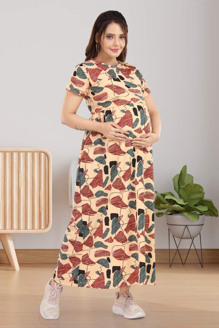Mosaic Printed Zipless Feeding Dress