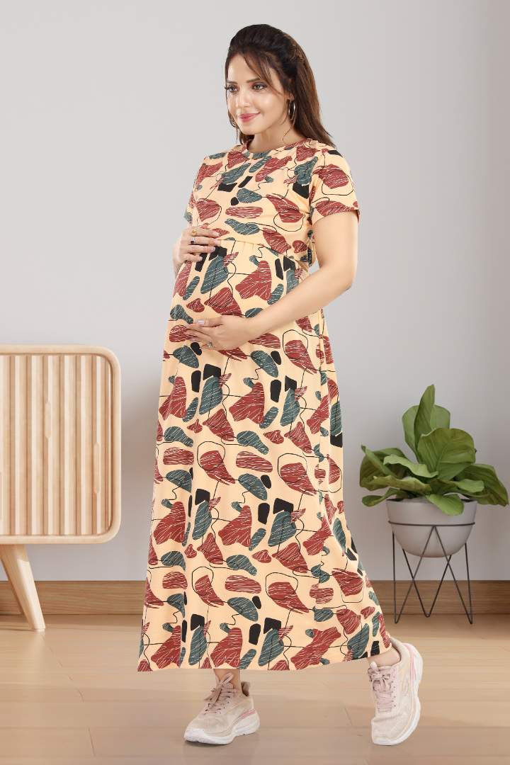 Mosaic Printed Zipless Feeding Dress