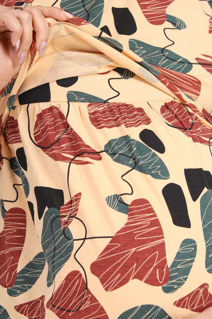 Mosaic Printed Zipless Feeding Dress