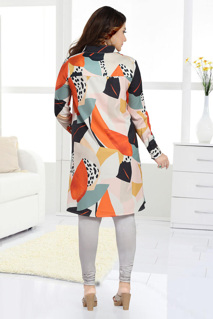 Summer Print Satin Maternity Shirt Dress