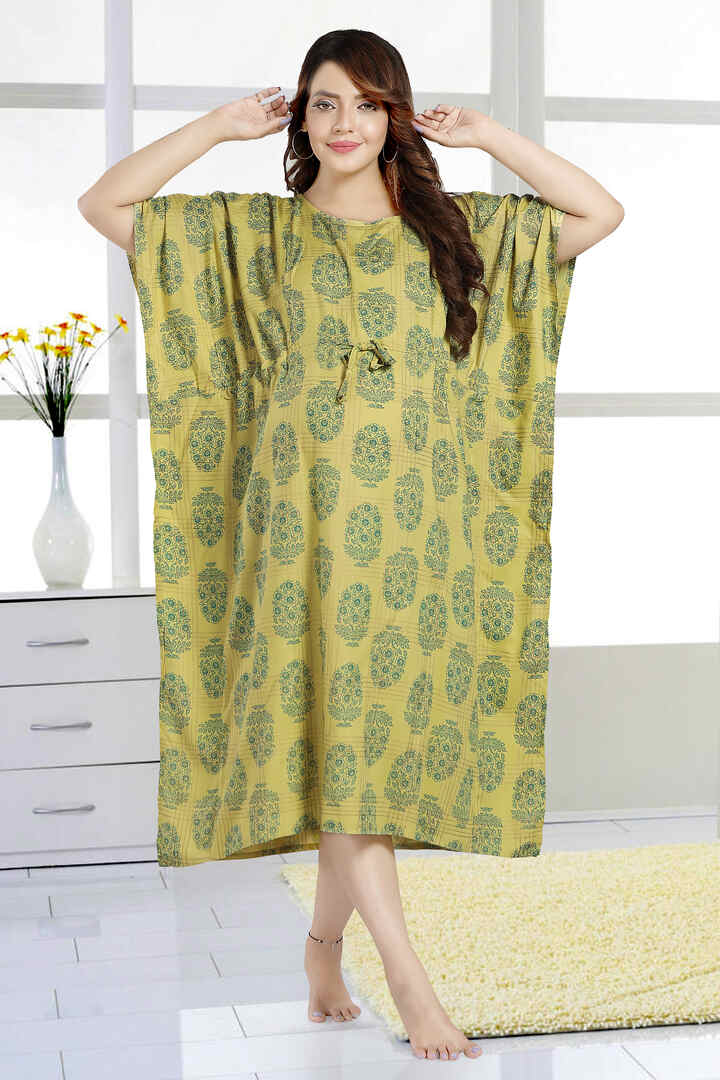 Lemon Yellow Freesize Nursing Kaftan