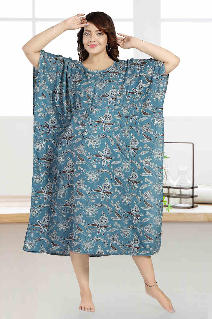 Mild Blue Freesize Feeding Kaftan