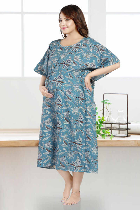 Mild Blue Freesize Feeding Kaftan