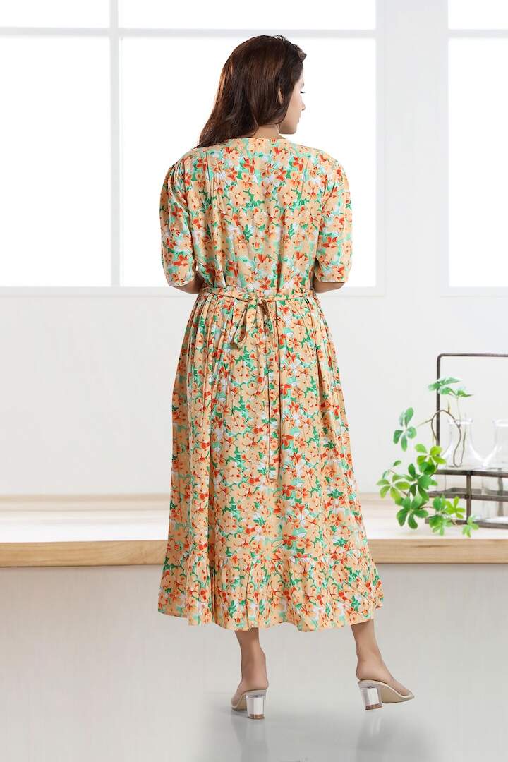 Peach Floral Feeding Dress