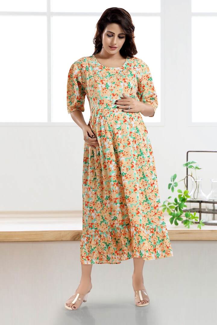 Peach Floral Feeding Dress