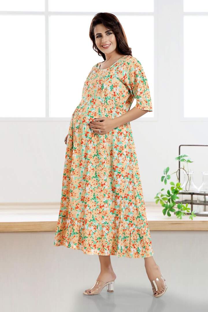 Peach Floral Feeding Dress