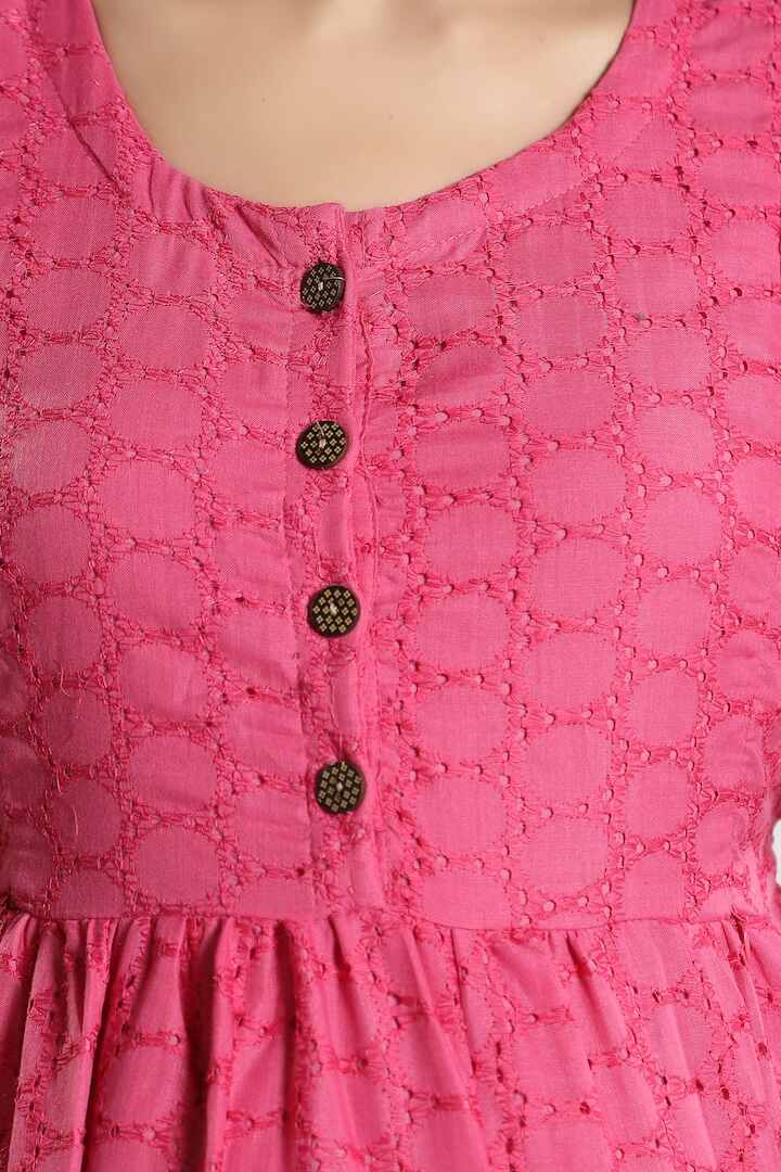 Hot Pink Chikankari Feeding Dress