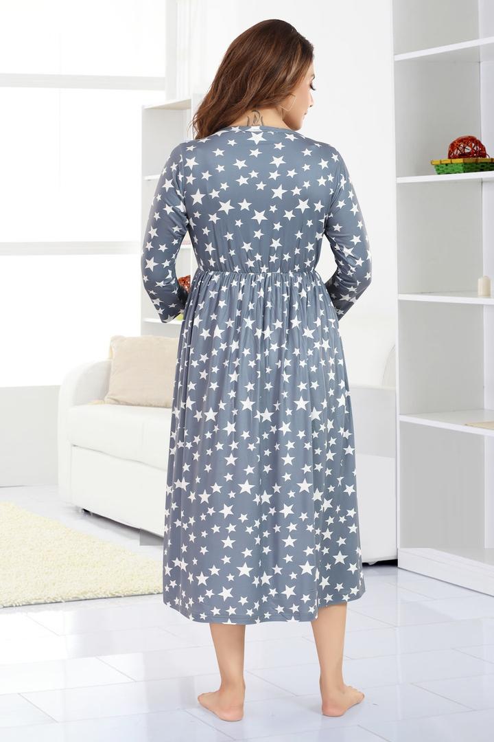 Cement Grey Maternity Feeding Dress