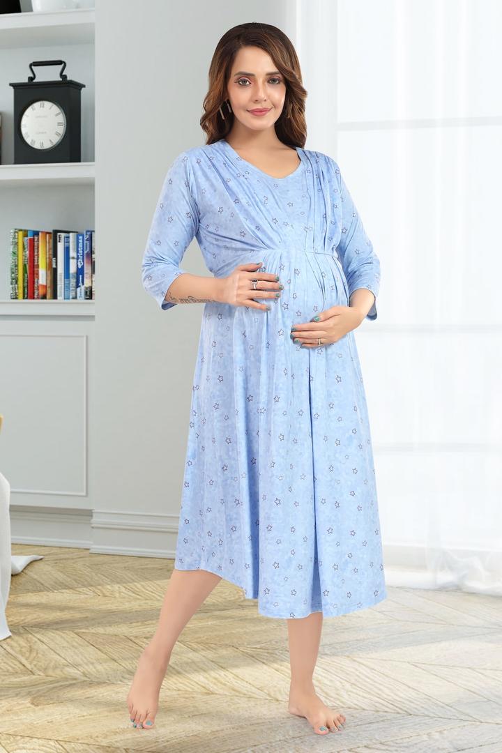 Ultra Blue Maternity Feeding Dress