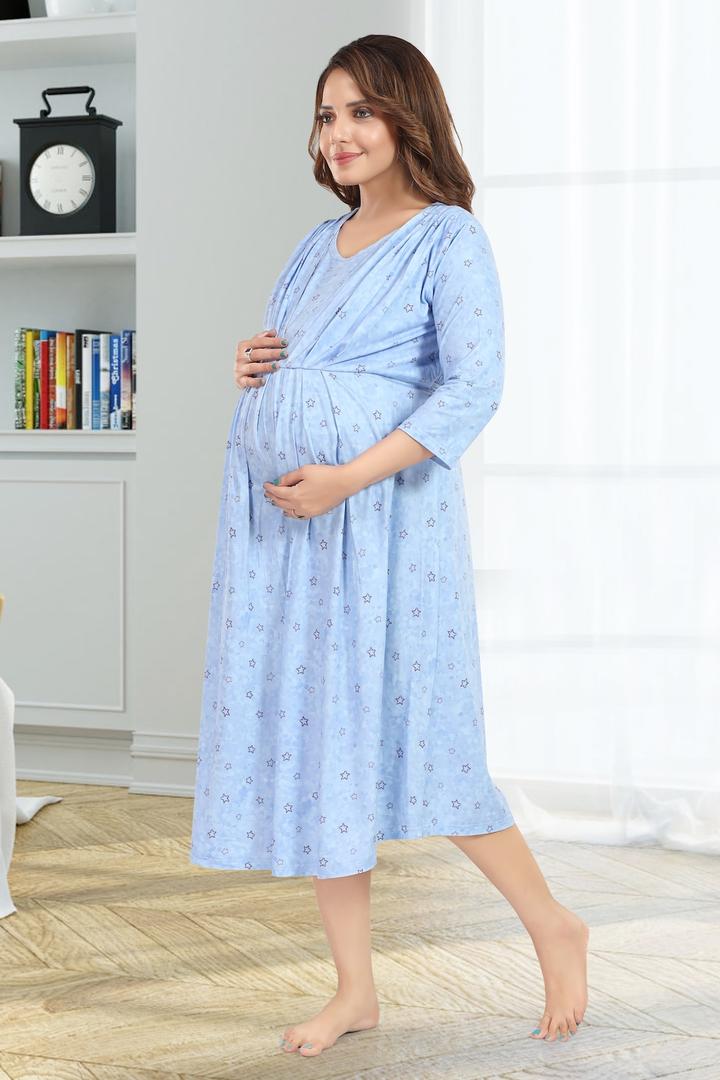 Ultra Blue Maternity Feeding Dress
