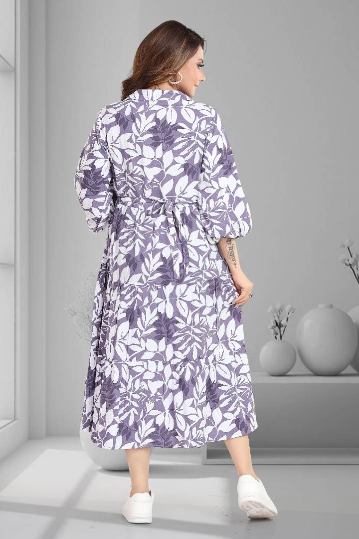 Berry Purple Printed Maternity Dress