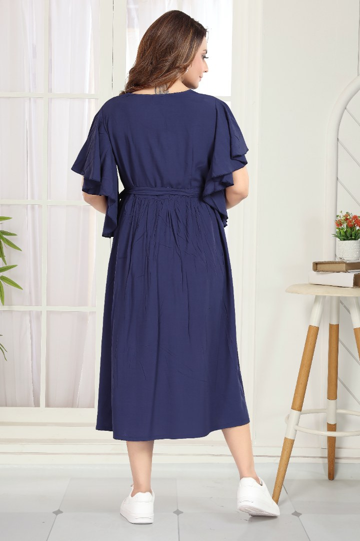 Indigo Blue Maternity Feeding Dress