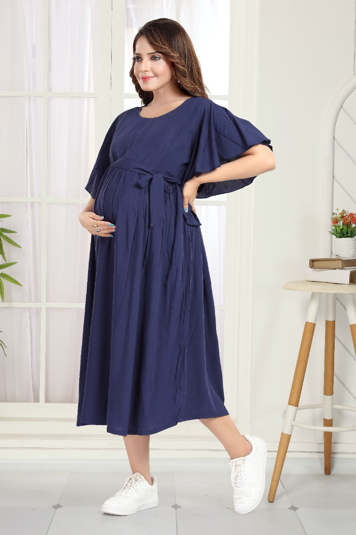 Indigo Blue Maternity Feeding Dress