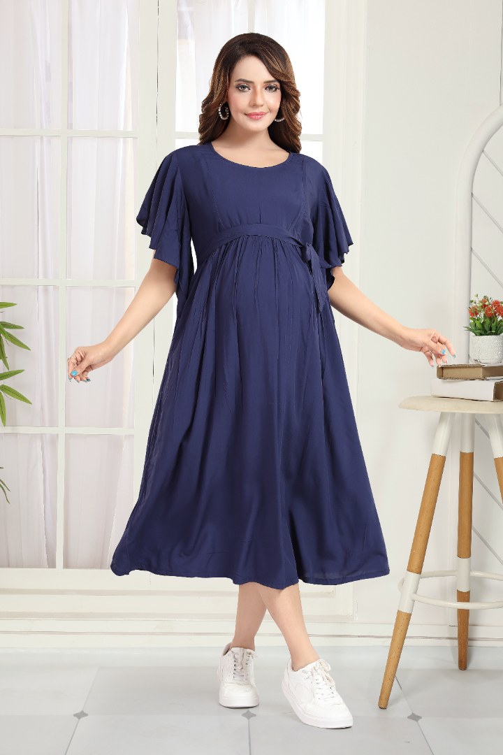 Indigo Blue Maternity Feeding Dress