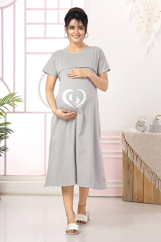 Grey Graphic Feeding Nightie