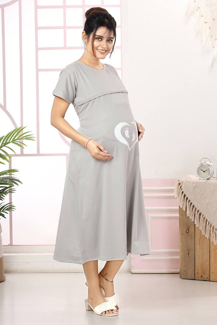 Grey Graphic Feeding Nightie