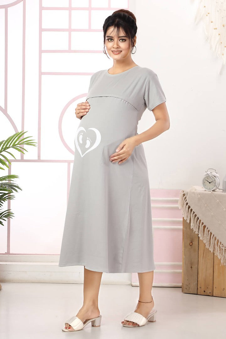 Grey Graphic Feeding Nightie