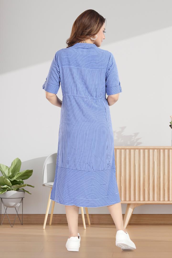 Ocean Blue Maternity Striper Dress