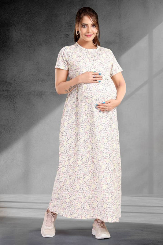 Ditsy Printed Maternity Zipless Nightie
