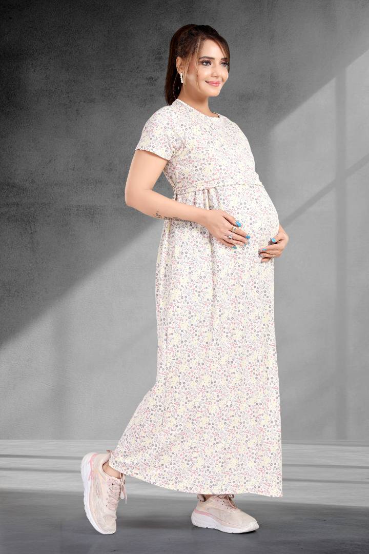 Ditsy Printed Maternity Zipless Nightie