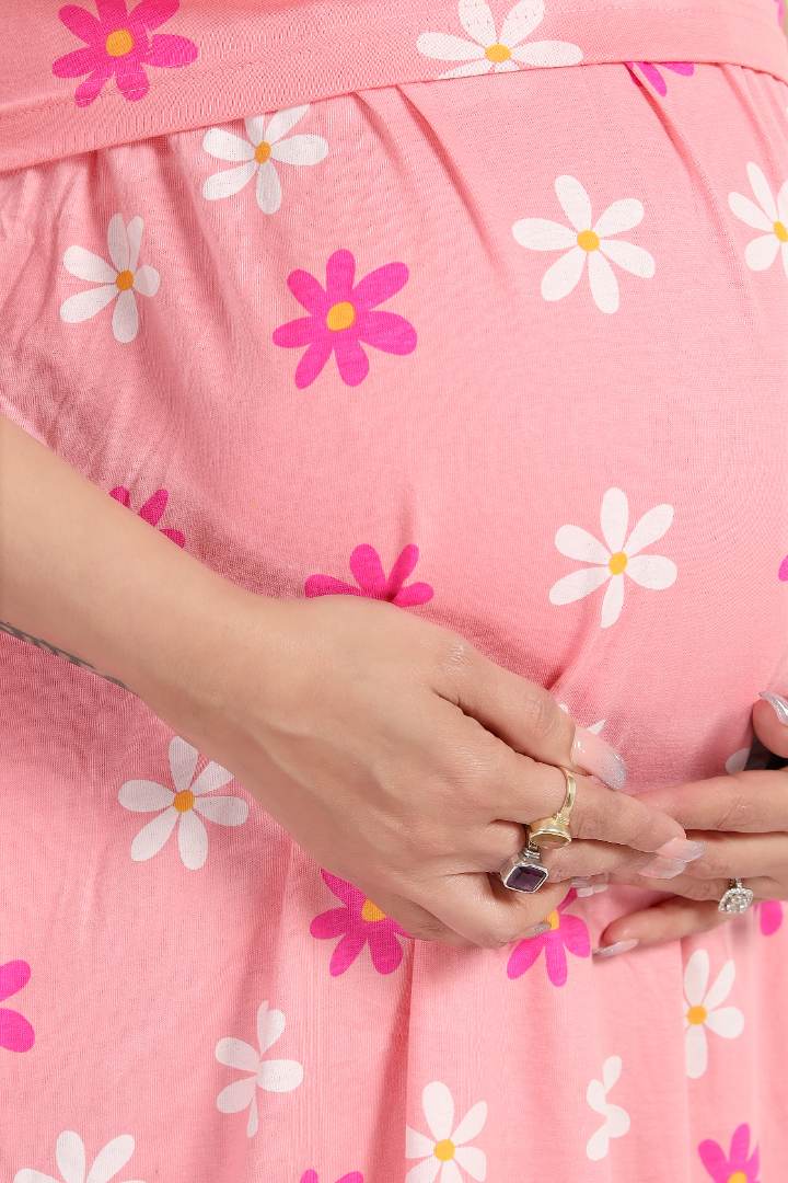 Pink Berry Lush Printed Zipless Feeding Nightie