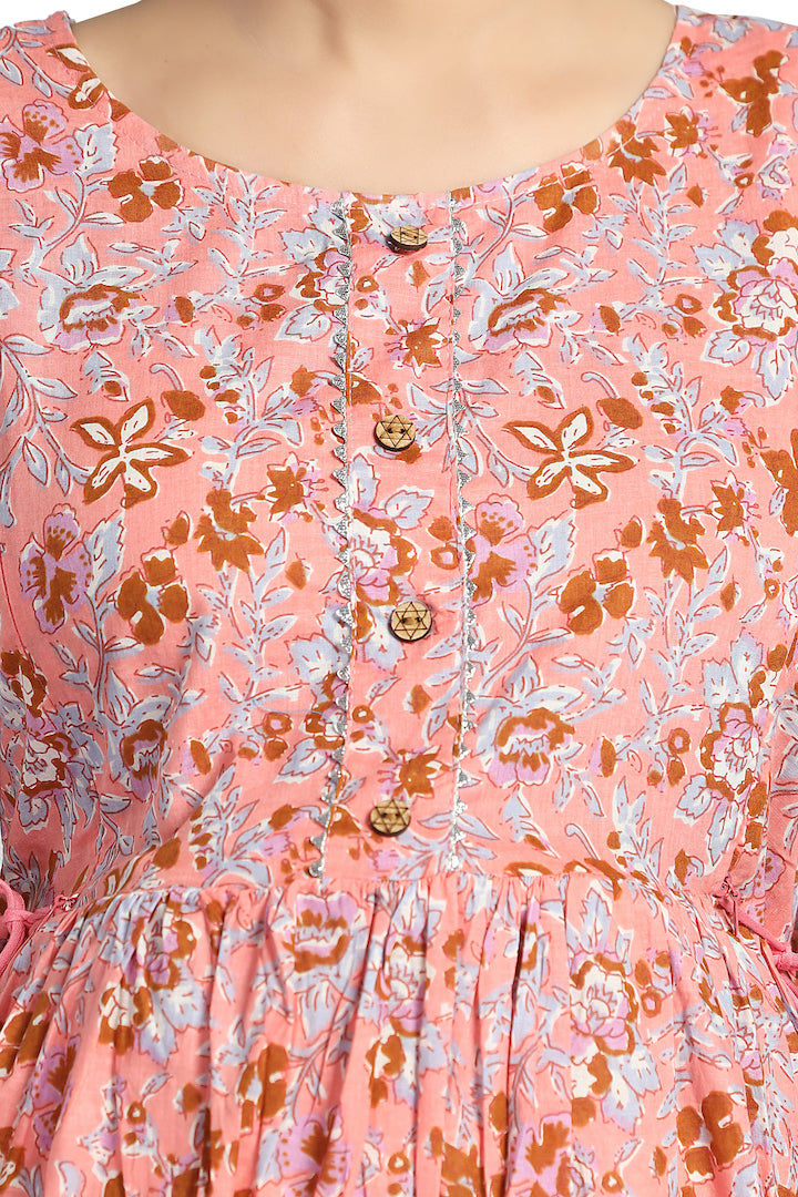 Floral Baby Pink Feeding Kurta