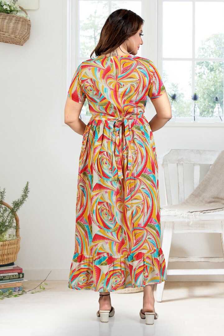 Bright Printed Nursing Dress