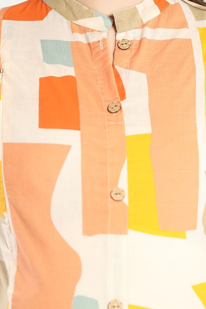 Multi Color Block A line Feeding Kurti