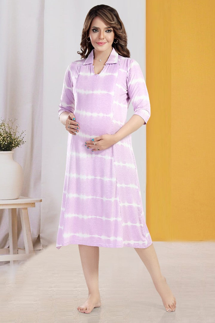 Lilac Garden Tie and Dye Feeding Nightie