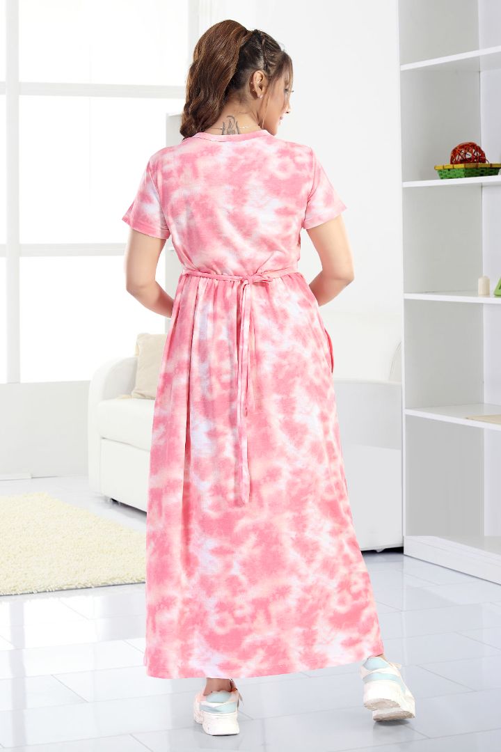 Salmon Pink Zipless Feeding Nightie