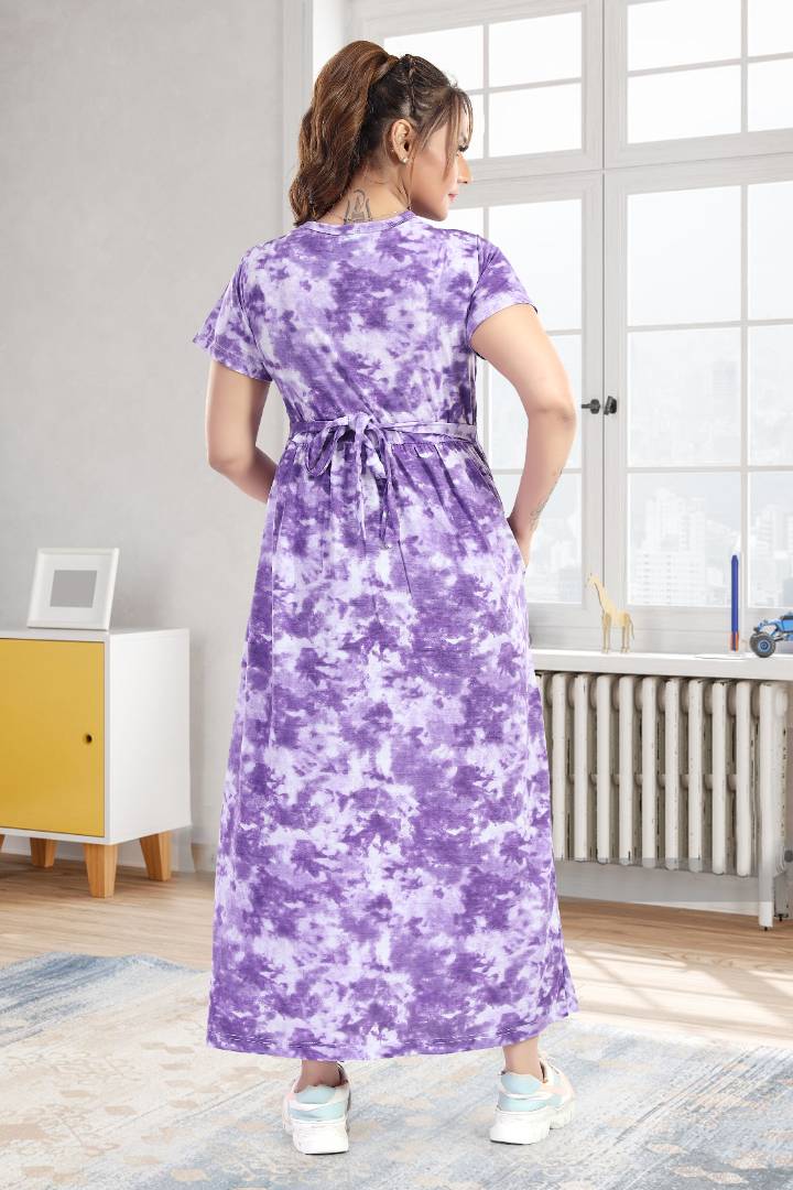 Berry Purple Tie and Dye Feeding Nightie