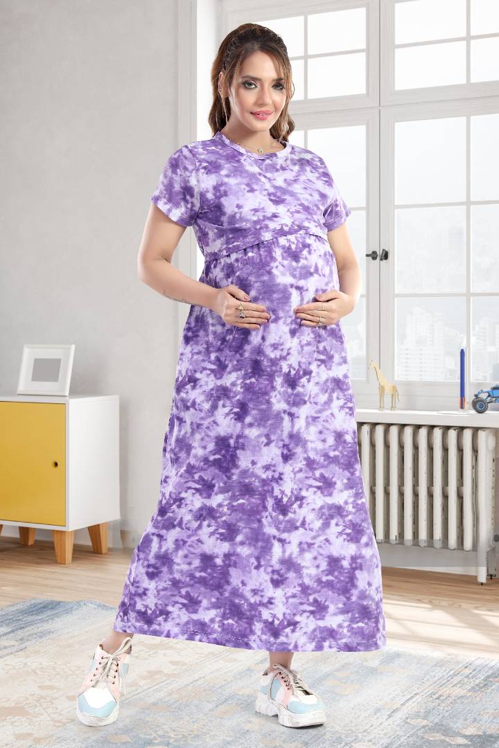 Berry Purple Tie and Dye Feeding Nightie