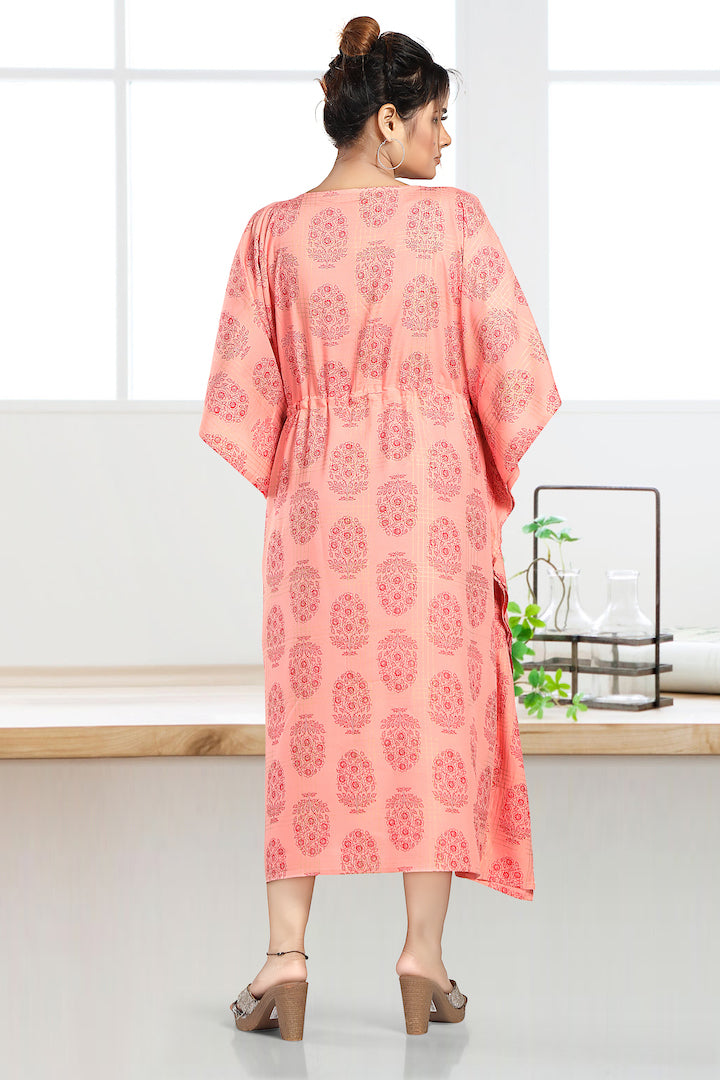 Pink Feeding Freesize Kaftan