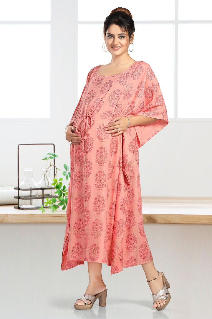 Pink Feeding Freesize Kaftan