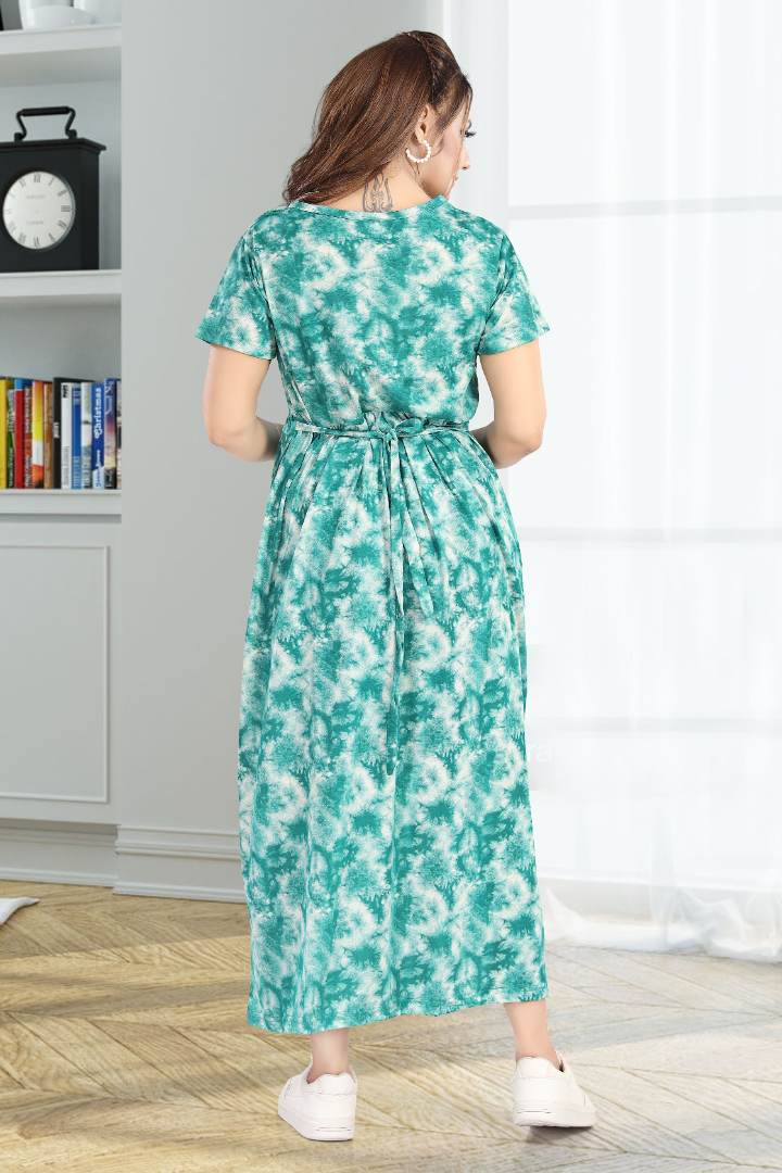 Greenish Blue Tie and Dye Feeding Nightie