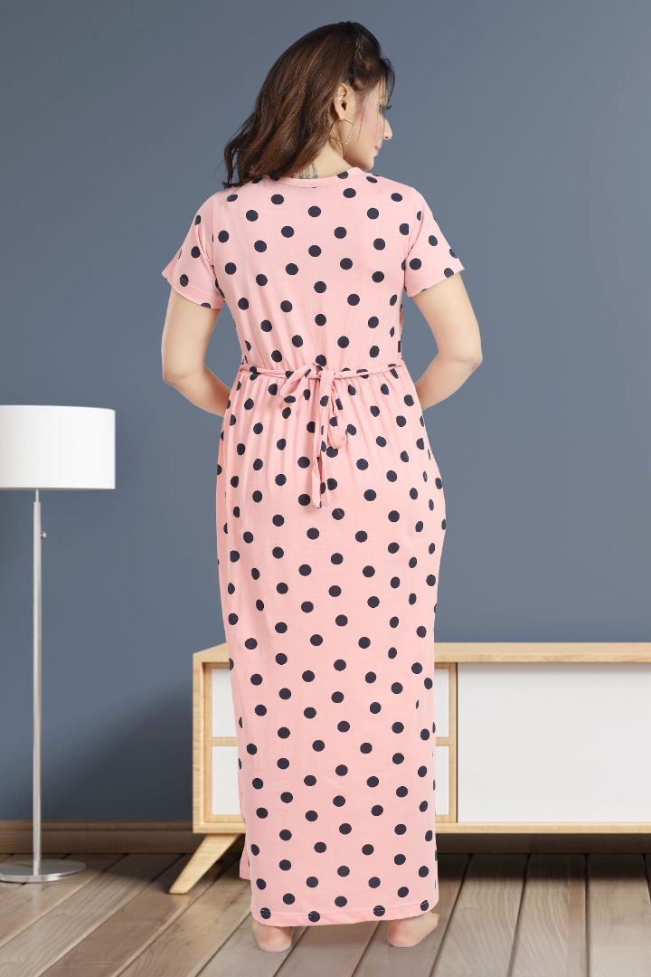 Strawberry Cream Printed Zipless Nightie