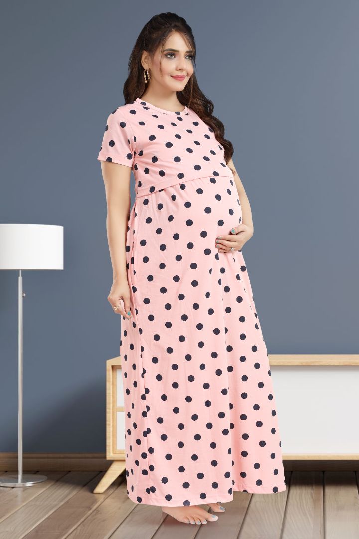 Strawberry Cream Printed Zipless Nightie
