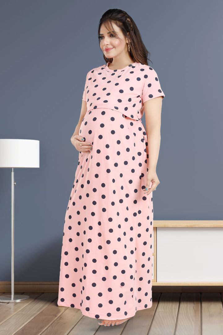 Strawberry Cream Printed Zipless Nightie