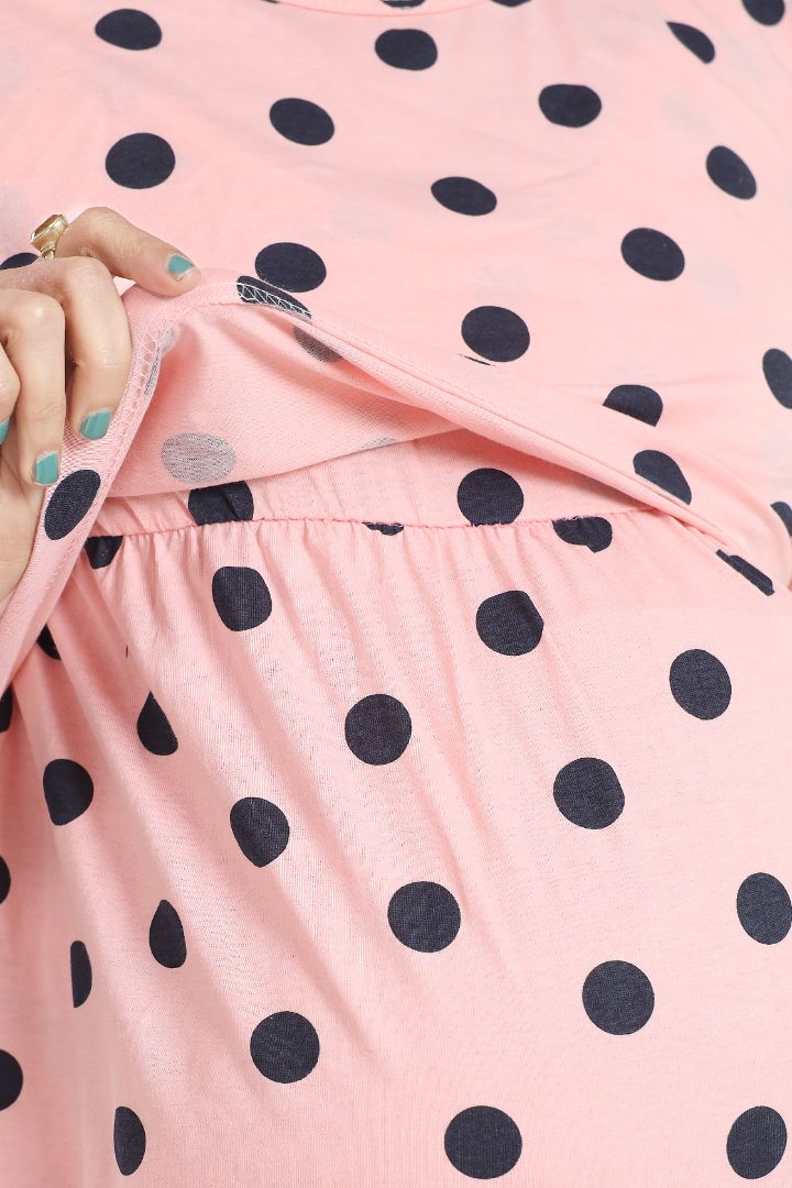 Strawberry Cream Printed Zipless Nightie
