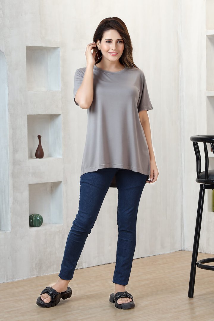 Grey A line Maternity top