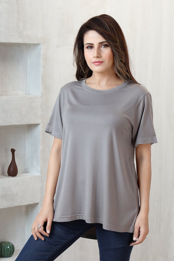 Grey A line top