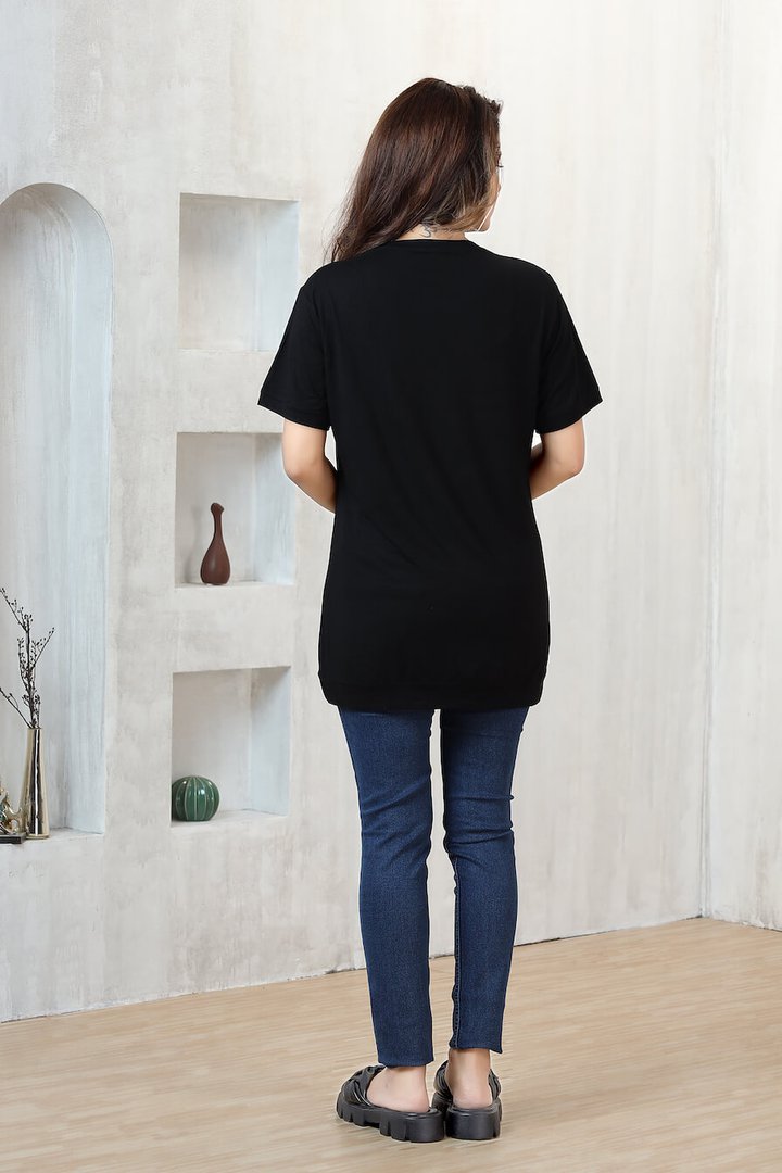 Black Layered Feeding Tulip Top