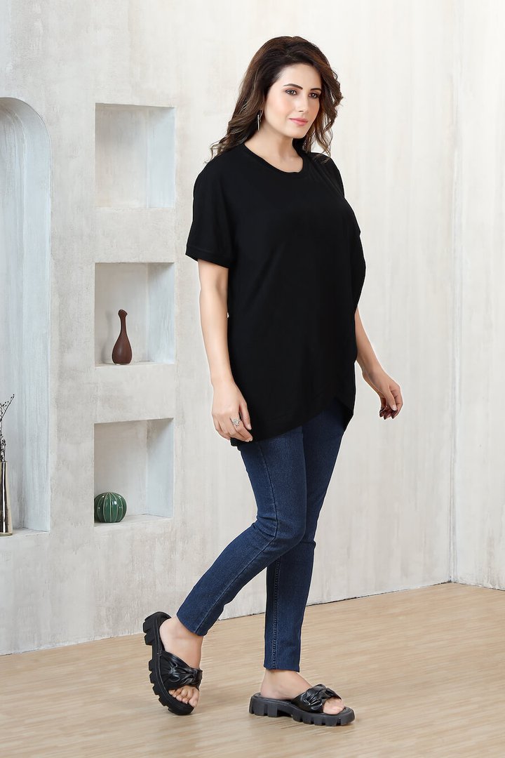 Black Layered Feeding Tulip Top