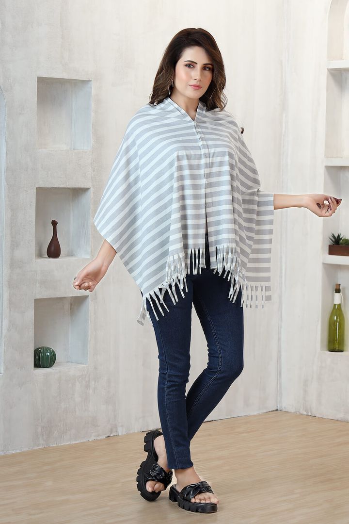 Striped Maternity Shawl